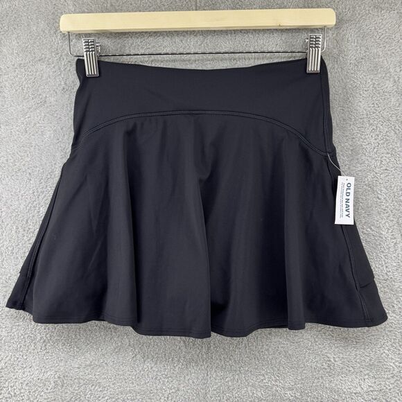 Old Navy Skirt S Black Active Powersoft Mini Skort Extra High-Rise Go Dry A-Line - Picture 1 of 9